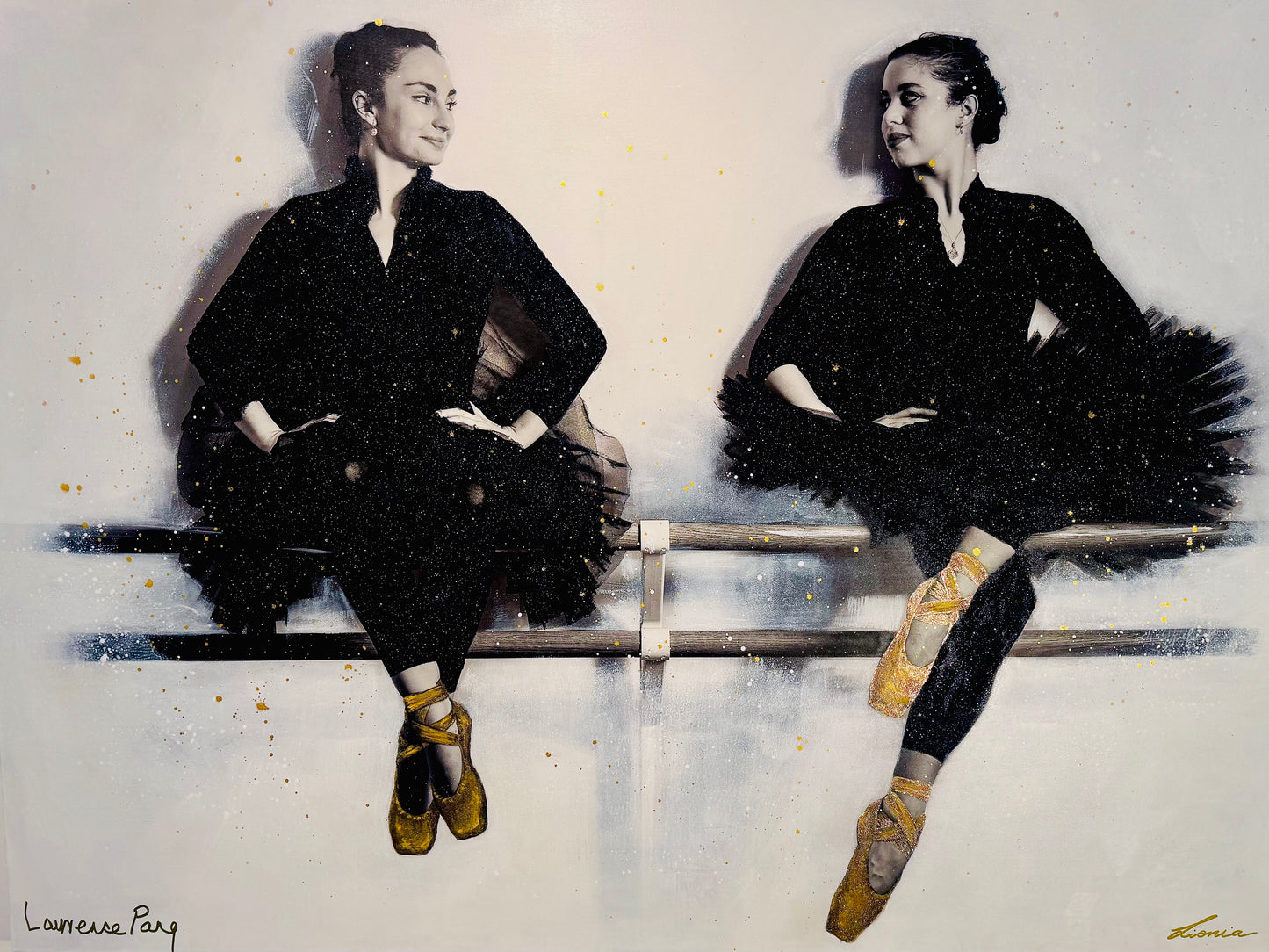 Ballet Class / Sitting ballerinas - by Laurence and Lionia