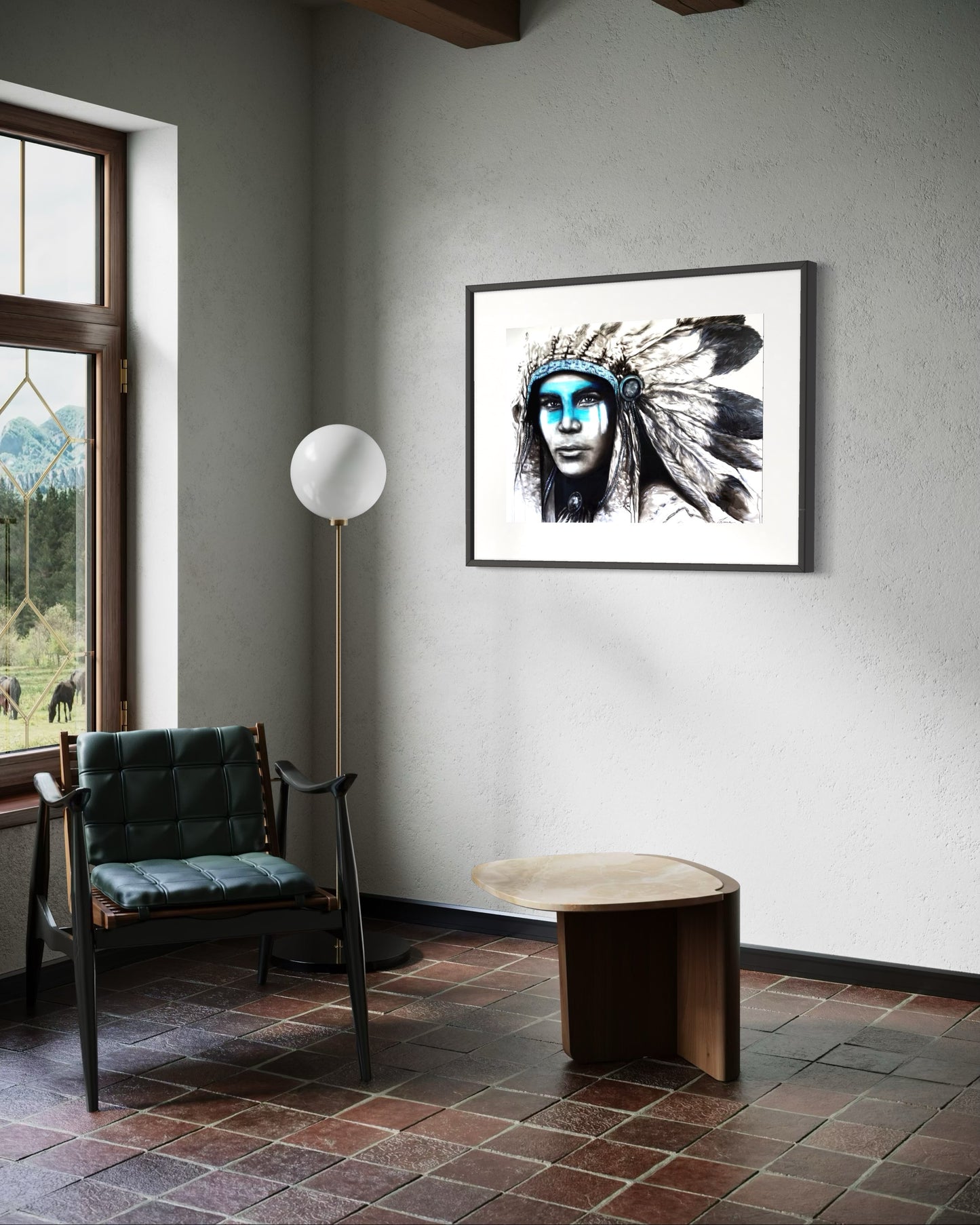 Blue Chief - Native Indian portrait. Limited Edition