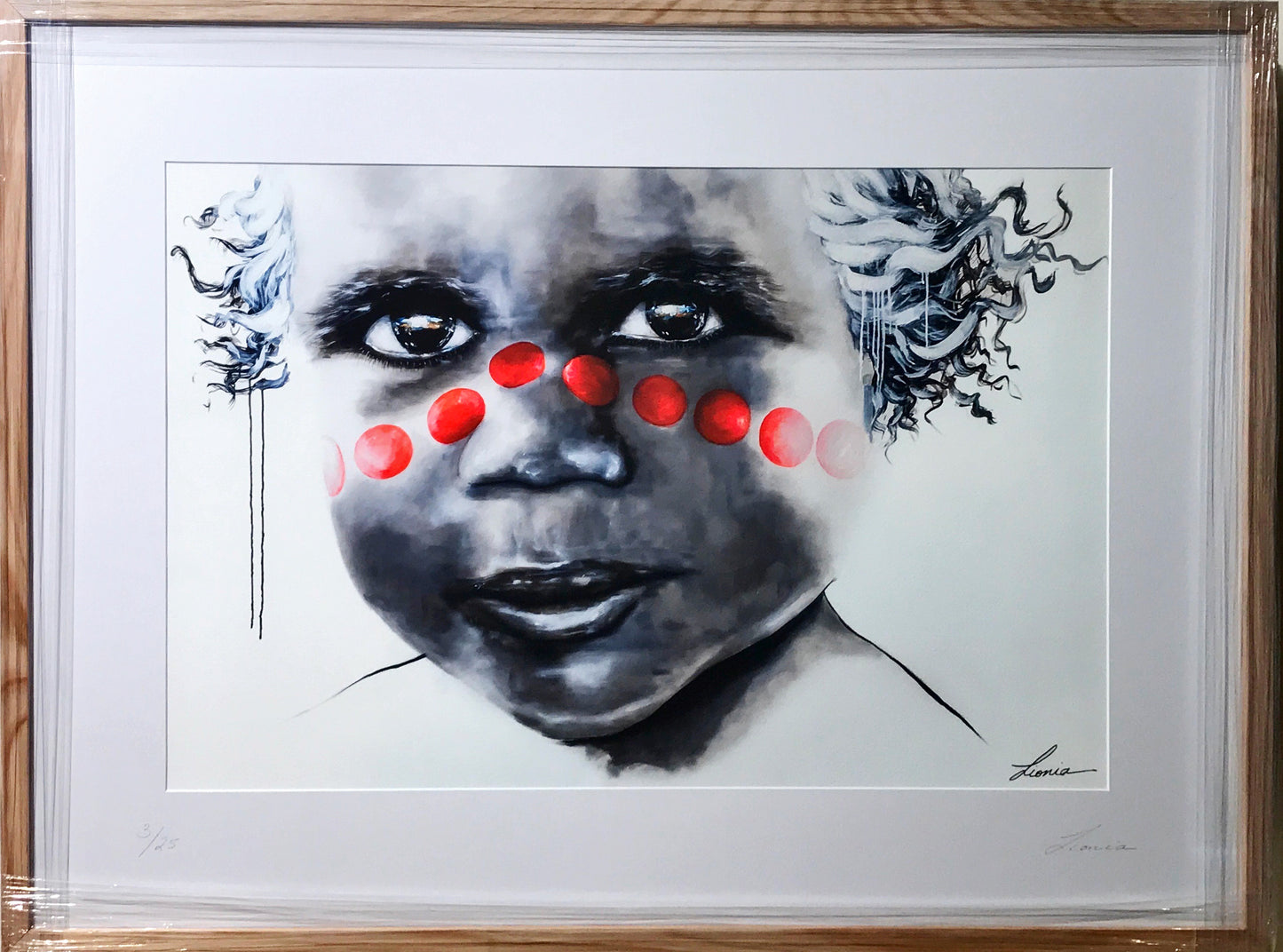 Red Heart. Aboriginal child. Ltd Edition Print - framed / unframed