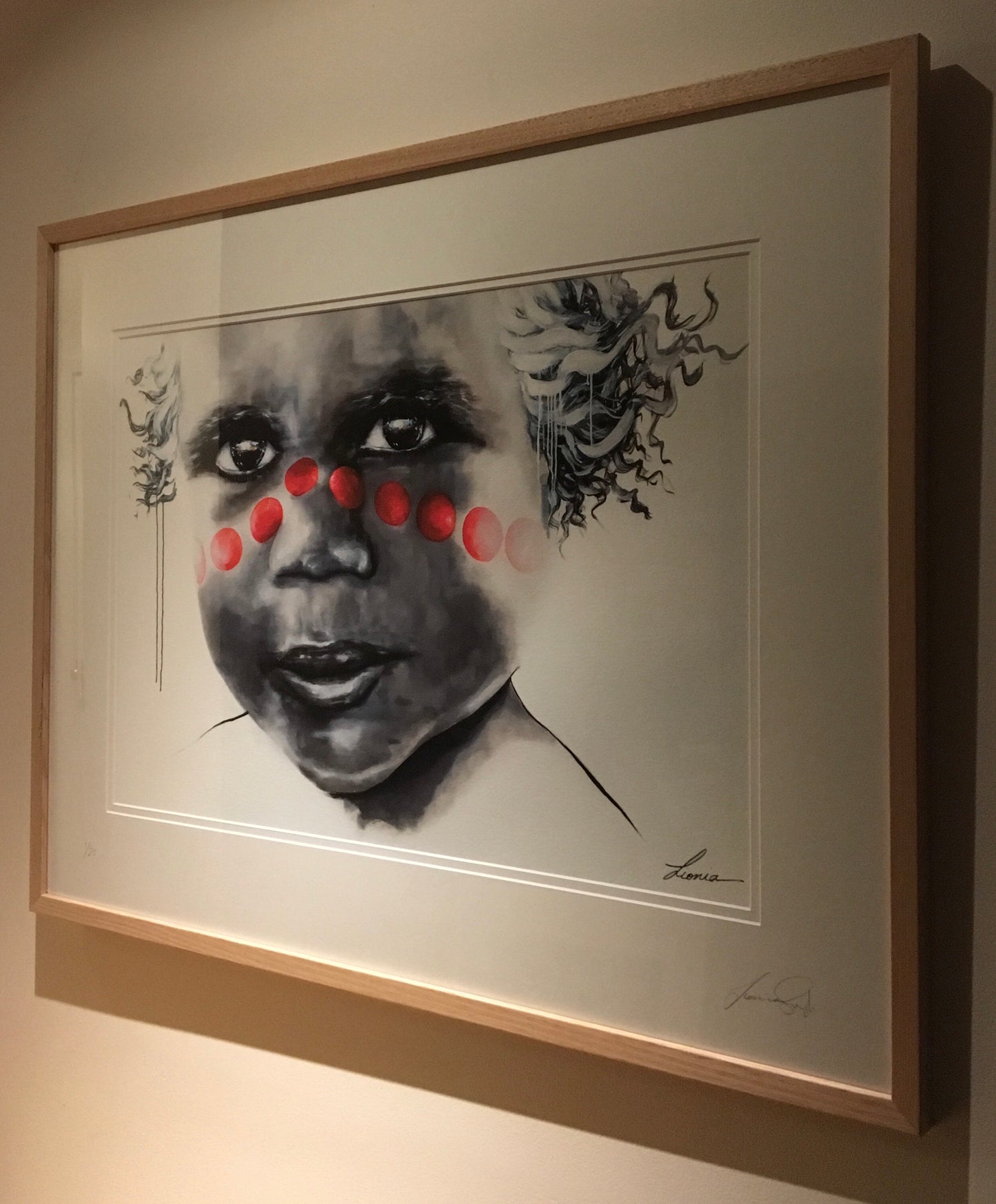 Red Heart. Aboriginal child. Ltd Edition Print - framed / unframed