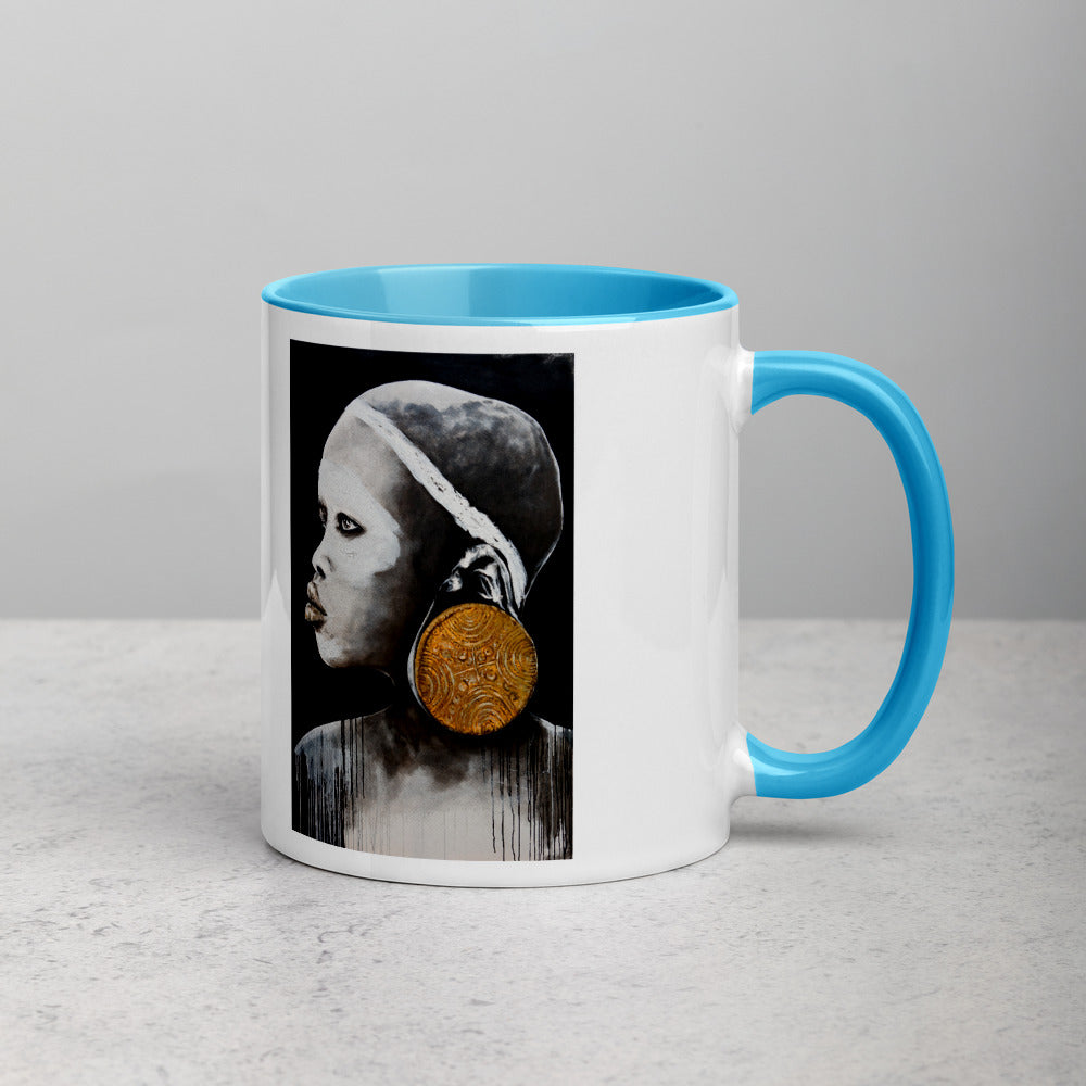 African Gold Art by Lionia Mug with inside Colour