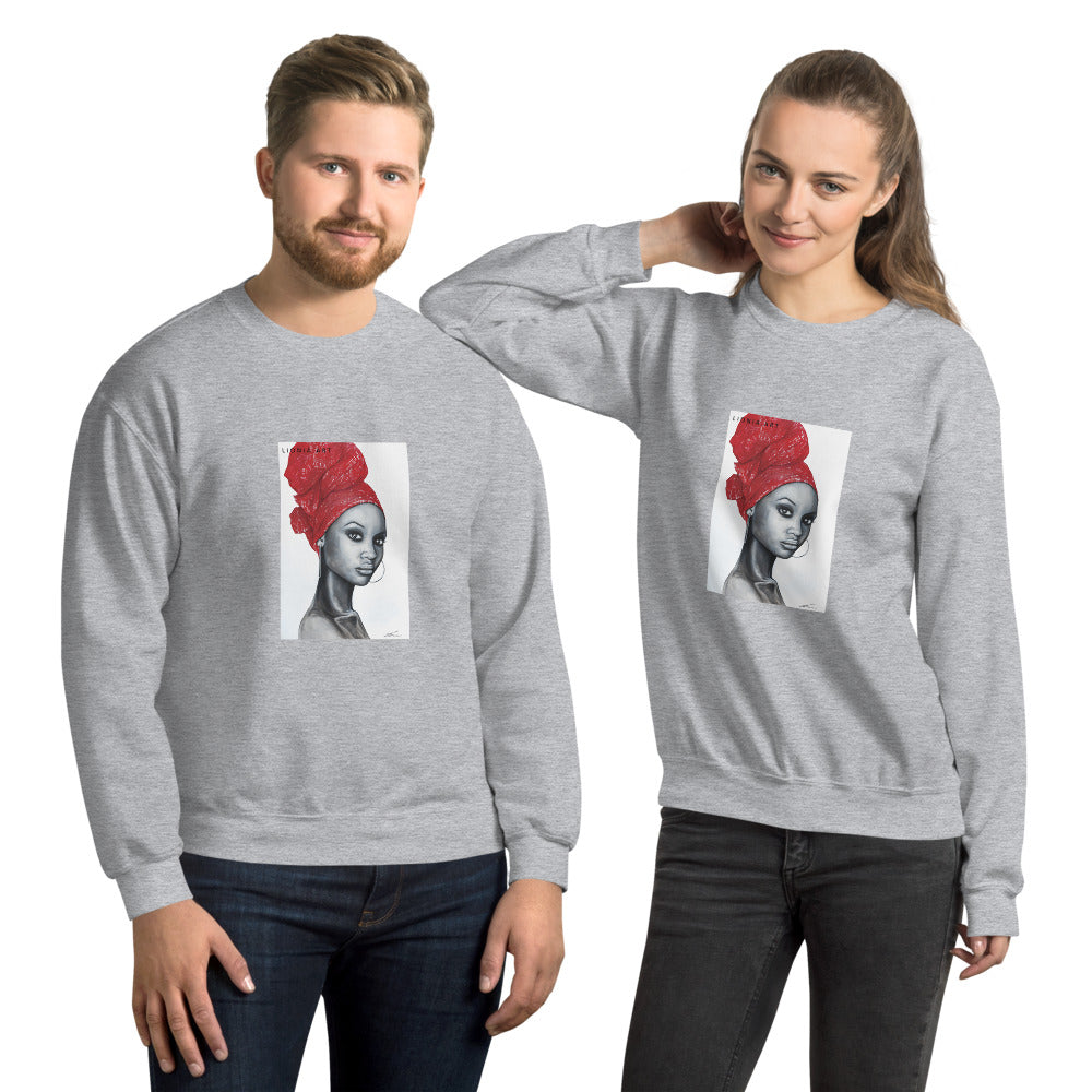 African Pride Red art by Lionia Unisex Sweatshirt