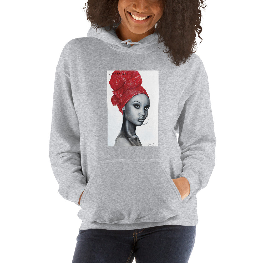 Angola Red -Original Art by Lionia Hoodie