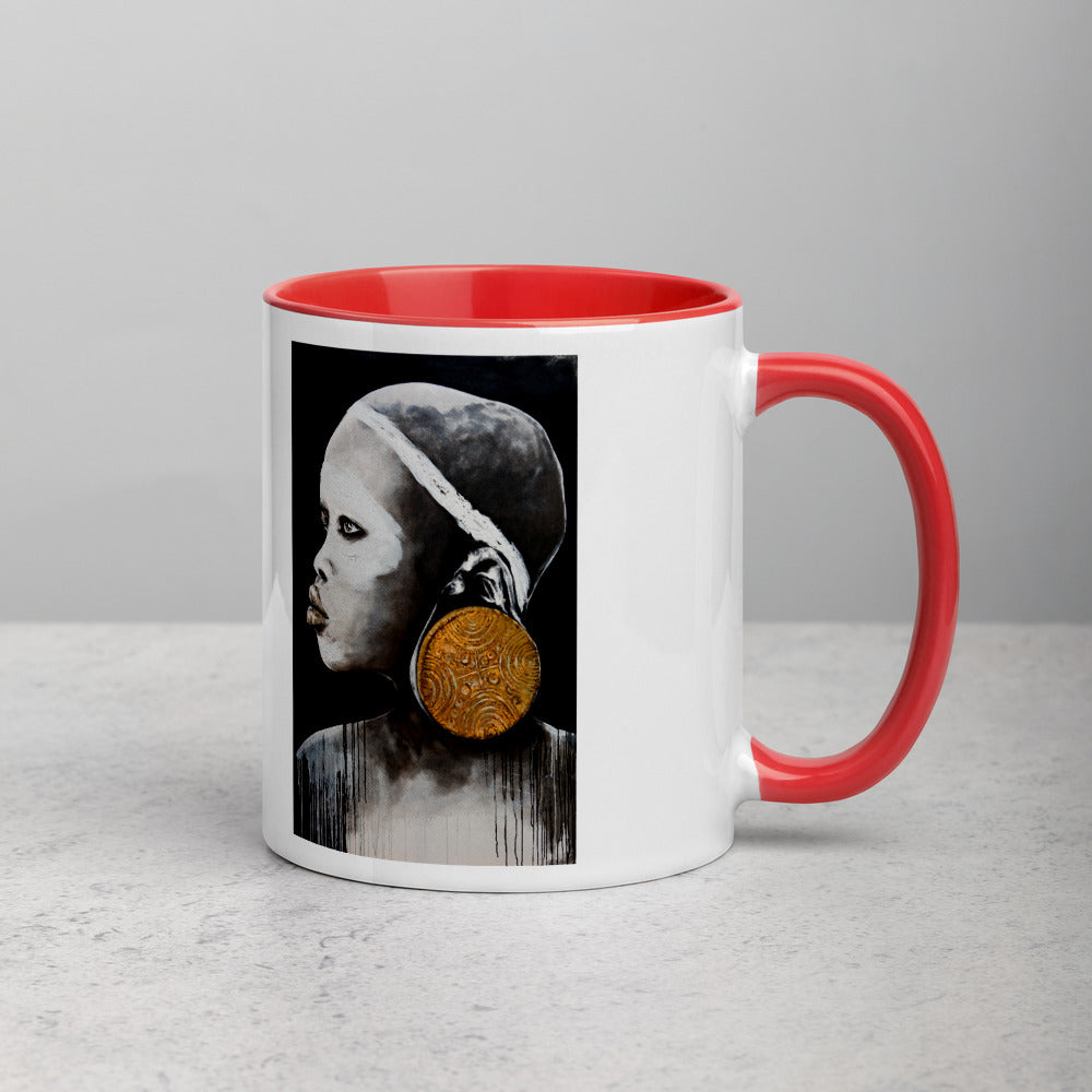 African Gold Art by Lionia Mug with inside Colour