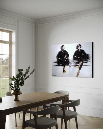 Ballet Class / Sitting ballerinas - by Laurence and Lionia