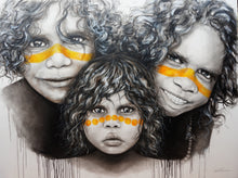 Siblings - Australia Aboriginal portrait art. Ltd Ed prints: Framed or Unframed