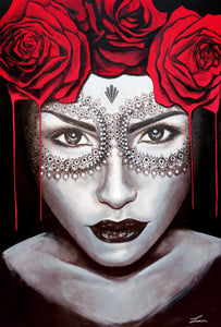 Fuego - Spanish girl portrait. Limited Edition giclee' art print - available framed and unframed