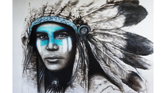 Blue Chief - Native Indian portrait. Limited Edition