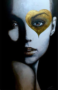 Inner Gold - Black & White Girl portrait. Limited Edition Print