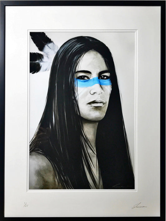 Native Blue - American Indian Portrait. Limited Edition
