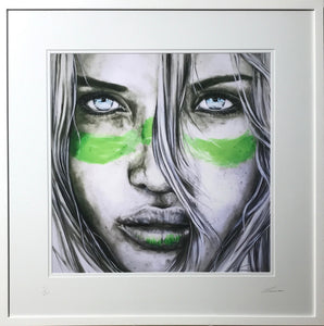 Lucky Country (Green Zinc) - Aussie Girl portrait Art Print - Green