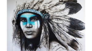 Blue Chief - Indian portrait art. Limited Ed Print. Framed or unframed.