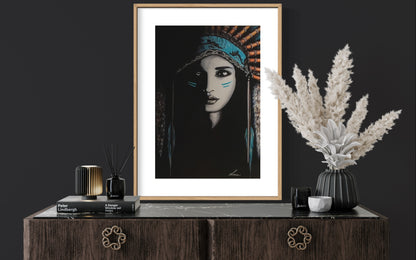 She Wolf - Native American Indian girl. Limited Edition