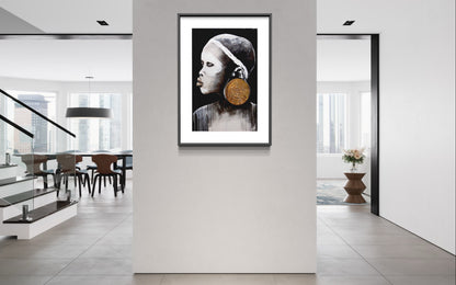 African Gold. Portrait art with gold. Limited Edition