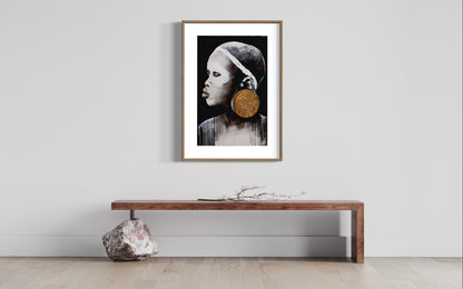 African Gold. Portrait art with gold. Limited Edition