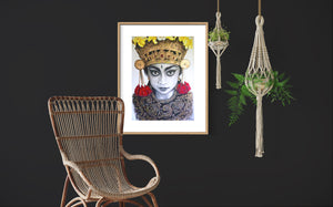 Bali Gold - Portrait with gold highlight. Limited Edition print - framed / unframed
