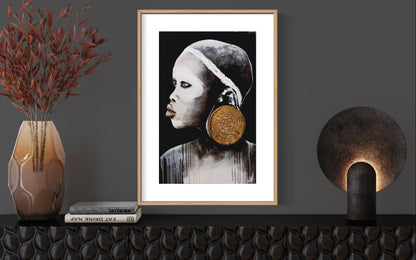 African Gold. Portrait art with gold. Limited Edition