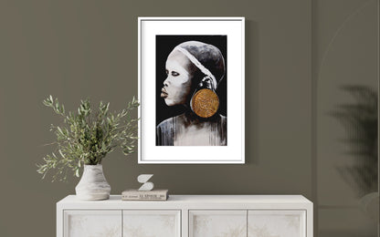 African Gold. Portrait art with gold. Limited Edition