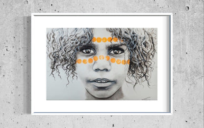 Alkira - Australian Aboriginal child portrait. Limited Edition