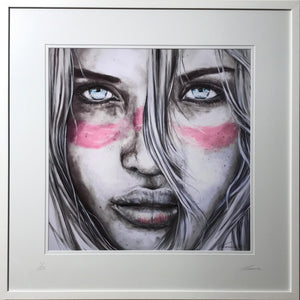 Lucky Country (Pink Zinc) - Aussie Girl portrait Art Print - Pink