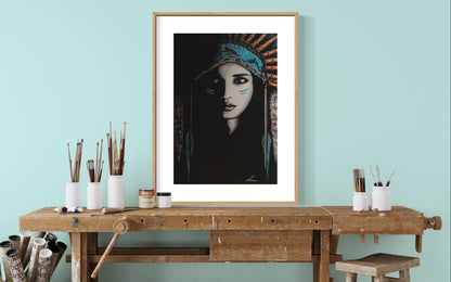 She Wolf - Native American Indian girl. Limited Edition