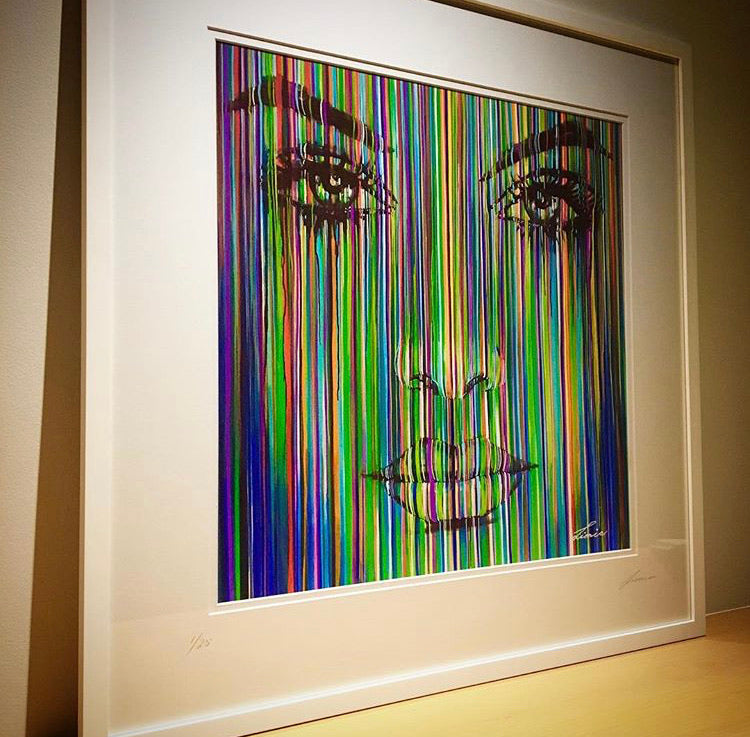 Parallel Lives. Colour stripes portrait. Limited Edition print