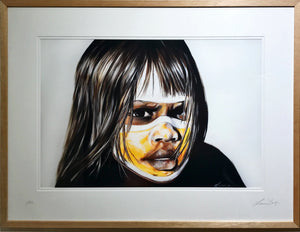 Dreamtime Girl - Australian aboriginal child portrait. Limited Edition Print - framed or unframed