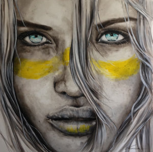 Lucky Country (Yellow Zinc) - Aussie Girl portrait Art Print