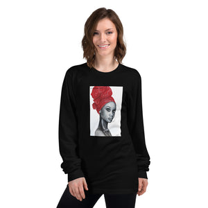 African Pride Red art by Lionia Long sleeve t-shirt