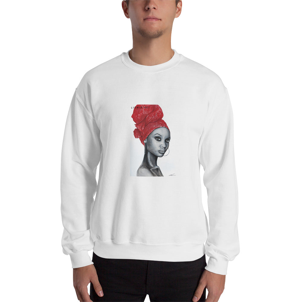 African Pride Red art by Lionia Unisex Sweatshirt